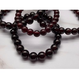 Каменные бусины, Гранат, экстра-качество, шарик гладкий, 10 мм, браслет, 18 бусин, длина нити 19 см