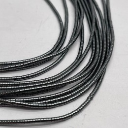 Каменные бусины, Гематит синтетический, темное серебро, шайба, размер 2х1 мм, нить 38 см