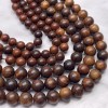 Деревянные бусины, каштановый, шарик, 8 мм, длина нити 38 см