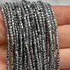 Каменные бусины, Гематит синтетический, серебро, шайба, размер 2х2 мм, нить 38 см