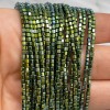 Каменные бусины, Гематит синтетический, зеленый, шайба, размер 2х2 мм, нить 38 см