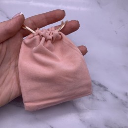 Мешочек, велюр, размер 11,5 х 9,5 см, персиковый