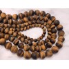 Каменные бусины, Тигровый глаз, матовый, шарик гладкий, 12-12,5 мм, длина нити 38 см