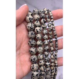Каменные бусины, Яшма Далматиновая, шарик гладкий, 3 мм, длина нити 40 см