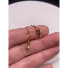 Карабин, замочек, латунь, под золото, 9 мм, с удлинителем 50 мм, подвеска капля, цена за 1 шт