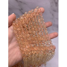 Каменные бусины, Цитрин люкс, шарик огранка, 8 мм, длина нити 19 см