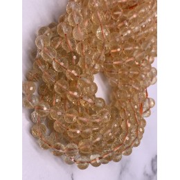Каменные бусины, Цитрин люкс, шарик огранка, 8 мм, длина нити 19 см