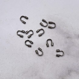 Протекторы, родий/латунь, воронёная сталь, 5 мм, цена за 10 шт