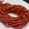Каменные бусины, Цирконий кубический, (т.н. Циркон), темно-оранжевый кристалл, рондель, огранка, 3х2 мм, длина нити 38 см