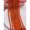 Каменные бусины, Цирконий кубический, (т.н. Циркон), ярко-оранжевый кристалл, рондель, огранка, 4х3 мм, длина нити 38 см