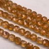 Каменные бусины, Цитрин, кубик, в ювелирной огранке, 8х8 мм, длина нити 38 см