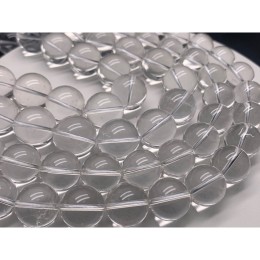 Каменные бусины, Горный Хрусталь, шарик гладкий, 18 мм, длина нити 19 см