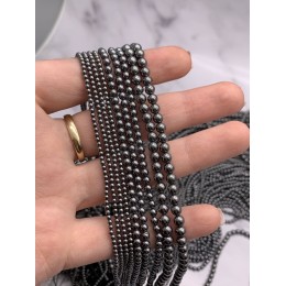 Каменные бусины, Терагерц, шарик гладкий, 4 мм, длина нити 38 см