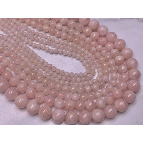 Каменные бусины, Морганит, розовый Берилл, воробьевит, люкс, шарик гладкий, 4-4,5 мм, длина нити 38 см