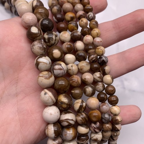 Каменные бусины, Австралийская Яшма, шарик гладкий, 6,5 мм, длина нити 38 см