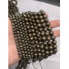 Каменные бусины, Пирит, огранка, шарик 8 мм, длина нити 38 см
