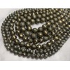 Каменные бусины, Пирит, огранка, шарик 6 мм, длина нити 38 см