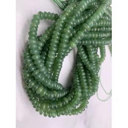 Каменные бусины, Нефрит, Люкс, бублик, 4х6 мм, длина нити 38 см