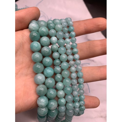 Каменные бусины, Амазонит, шарик гладкий, 6 мм, длина нити 38 см