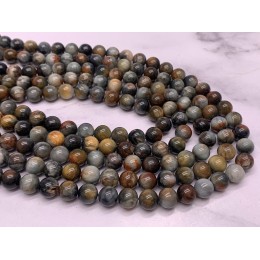 Каменные бусины, Хризоберилл, Кошачий глаз, люкс, натуральный цвет, шарик гладкий, 8,5 мм, длина нити 38 см