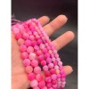 Каменные бусины, Африканский Агат, (Кракле), тонированный, розовый, шарик гладкий, 10 мм, длина нити 38 см