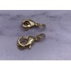 Карабин, замочек, латунь, под золото, 10 мм, с соединительным колечком, цена за 1 шт