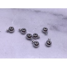 Кримпы OneTouch, круглые, 3 мм, латунь, цвет родий(серебро), цена за 1 шт