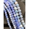 Каменные бусины, Африканский Агат, (Кракле), тонированный, светло-голубой, шарик, гладкий, 6 мм, длина нити 38 см