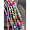 Каменные бусины, Африканский Агат, (Кракле), тонированный, микс, шарик, гладкий, 8 мм, длина нити 36 см