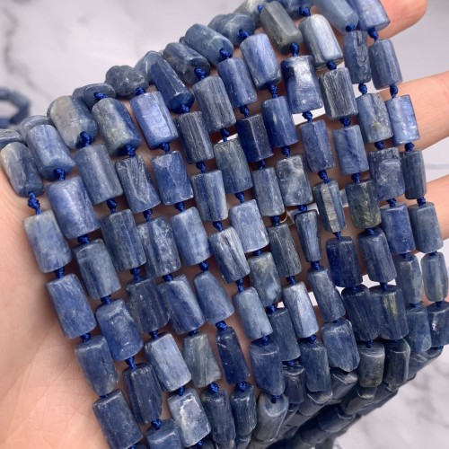 Каменные бусины, Кианит, не обработанный, столбики, 13х7 мм, длина нити 38 см