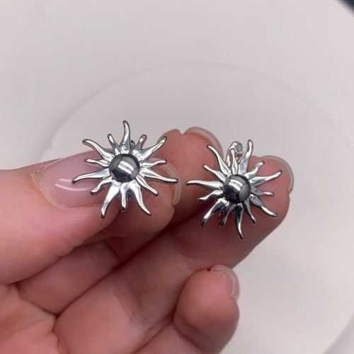 Швензы, родий/латунь, цвет серебро, размер 18х10 мм