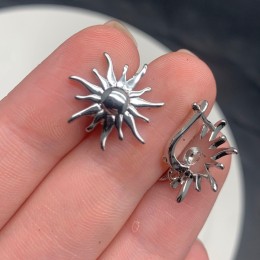 Швензы, родий/латунь, цвет серебро, размер 18х10 мм