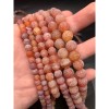 Каменные бусины, Африканский Агат, (Кракле), тонированный, персиковый, шарик гладкий, 10 мм, длина нити 38 см