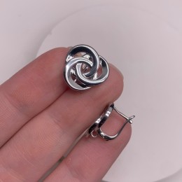 Швензы, родий/латунь, цвет серебро, размер 16х10 мм