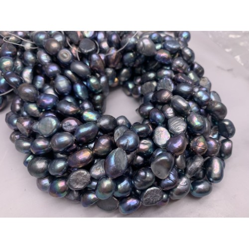 Каменные бусины, Жемчуг, черный, фриформы, 10,5 мм, длина нити 38 см