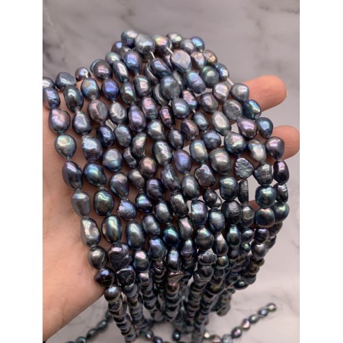 Каменные бусины, Жемчуг, черный, фриформы, 10,5 мм, длина нити 38 см