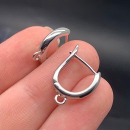 Швензы, родий/латунь, цвет серебро, размер 17х14 мм