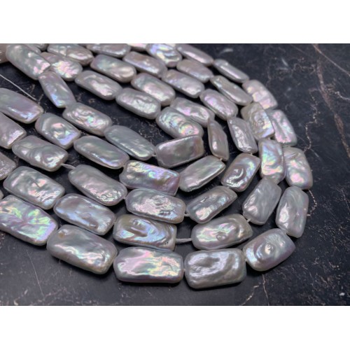 Каменные бусины, Жемчуг, барочный, люкс, пластина, 21х11 мм, длина нити 38 см