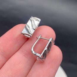 Швензы, родий/латунь, цвет серебро, размер 16х12 мм 17806