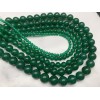 Каменные бусины, Халцедон, изумрудный, тонированный, шарик гладкий, 14 мм, длина нити 38 см