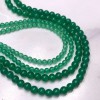 Каменные бусины, Халцедон, изумрудный, тонированный, шарик гладкий, 3 мм, длина нити 38 см