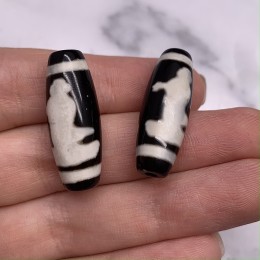 Бусина Дзи "529" из агата, Гуань-Инь, размер 30х10 мм, цена за 1 шт