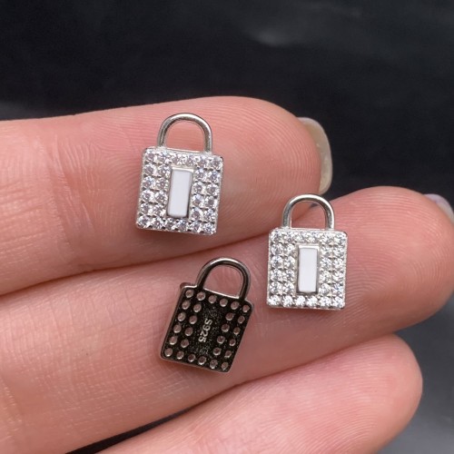 Подвеска, "Замок" со стразами,  серебро 925 пробы, размер 12х8 мм, цена за 1 шт.