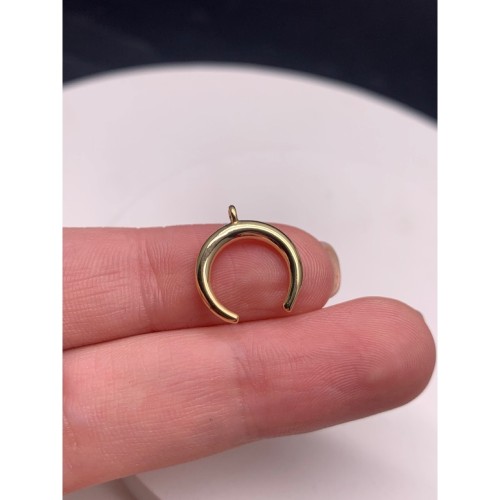 Подвеска, Лунница, латунь, под золото, размер 14х13 мм