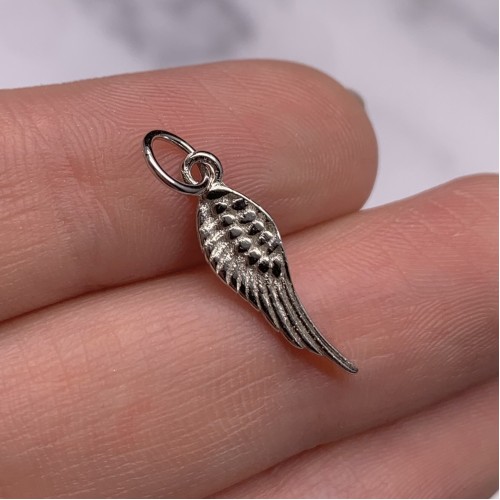 Подвеска "Крыло", из серебра 925 пробы, размер 20х6 мм, цена за 1 шт.