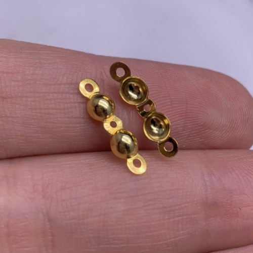 Каллоты, скуфейки, люкс, качество ААА, латунь под золото, 3 мм, цена за 100 шт