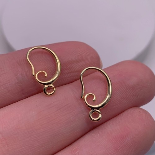 Швензы, крючок, латунь, цвет золото, размер 16х10 мм