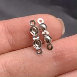 Каллоты, скуфейки, покрытие родий, модель SS 925, размер 3 мм, цена за 1 шт.