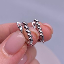 Швензы, родий/латунь, цвет серебро, размер 18х11 мм 17842