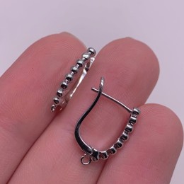 Швензы, родий/латунь, цвет серебро, размер 18х12 мм 17854